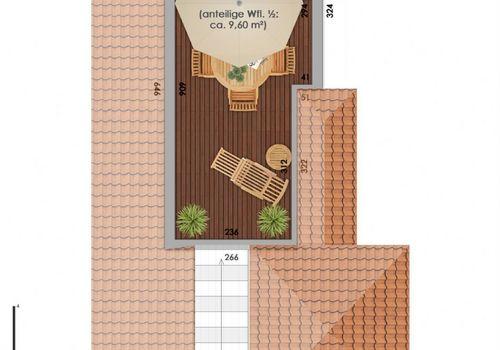 Grundriss der Dachterrasse