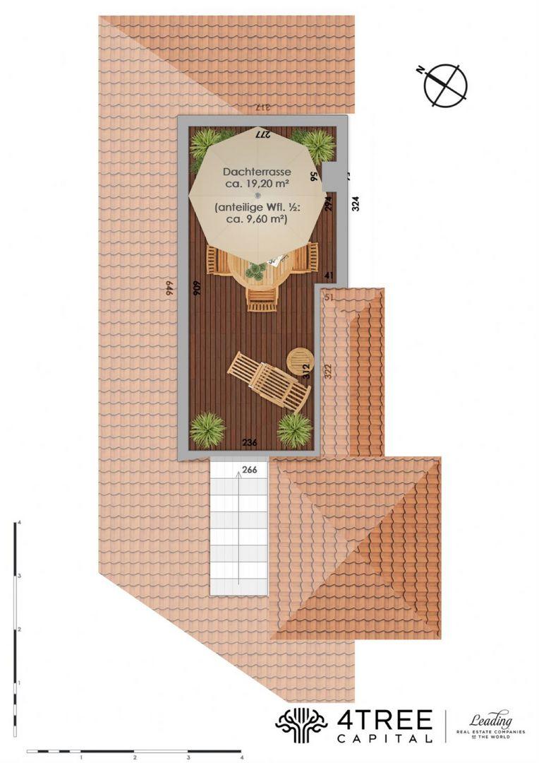 Grundriss der Dachterrasse