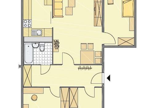 4-Raum Wohnung links möbliert
