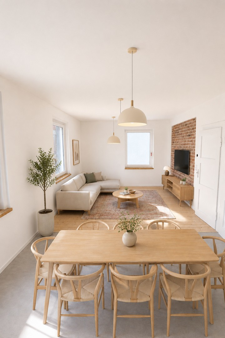 EG Wohnzimmer Küche KI-generie