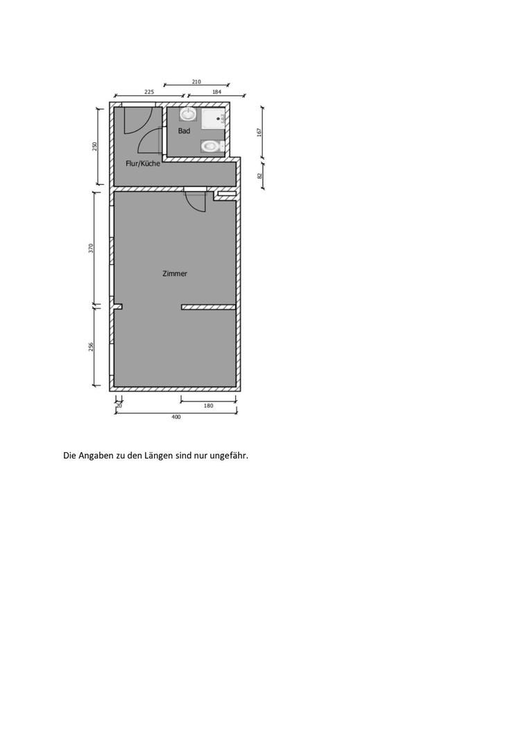 Grundriss mit ungefähren Masse