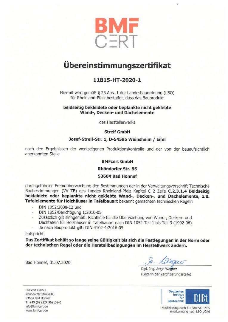 Zertifikate streifhaus für Immoscout6