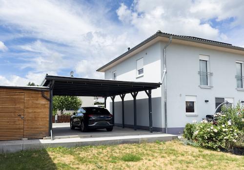 Außenansicht Carport Gartenhaus