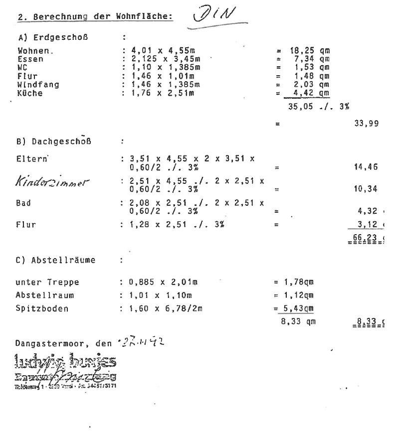 Wohnflächenberechnung