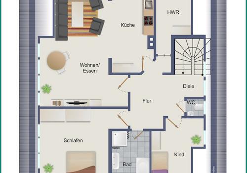 Grundriss Wohnung Dachgeschoss