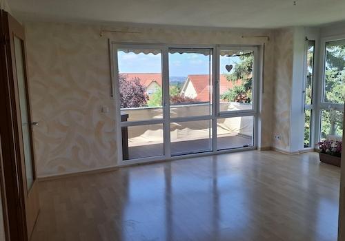 Blick zum Balkon