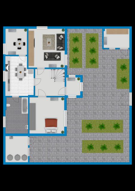 Grundriss EG + Aussenanlage