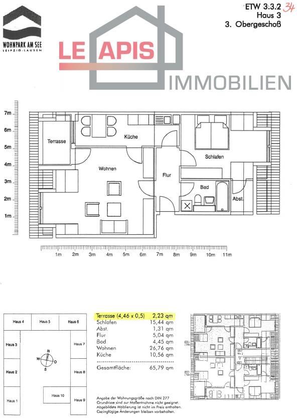 Grundriss WE34, 3.OG=DG li., 2-RWG