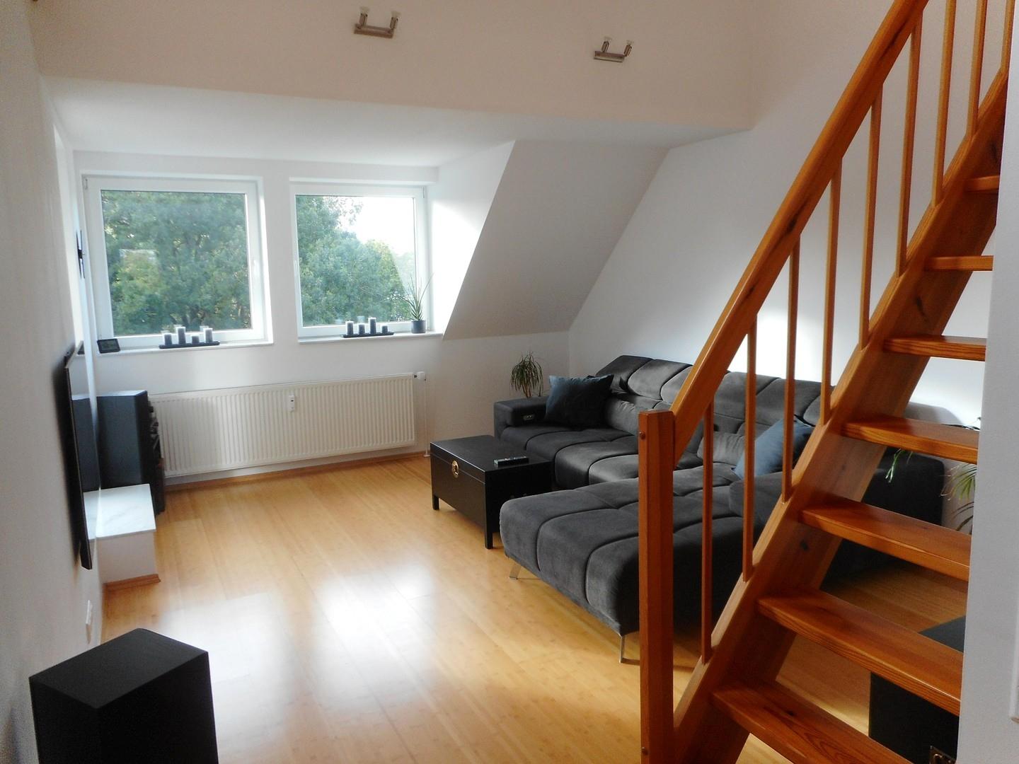 Wohnzimmer, Treppe zur Galerie