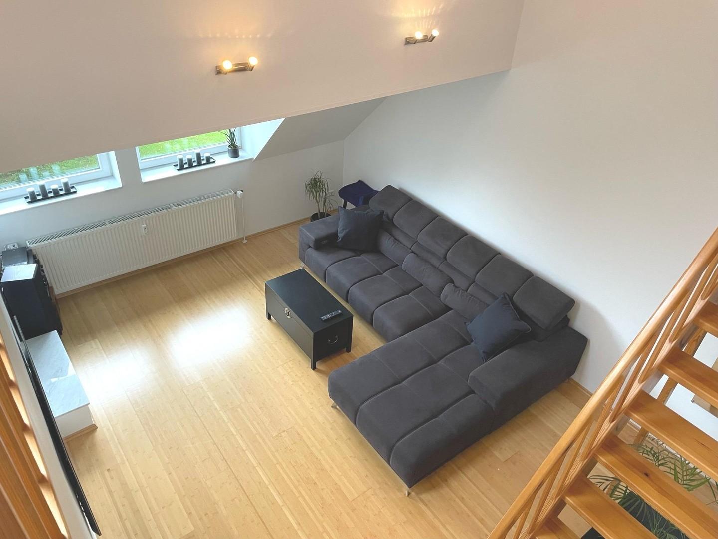 Wohnzimmer von der Galerie aus