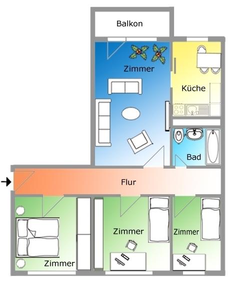 Grundriss 4 Raum rechts SN2