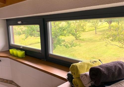 Blick aus dem Badezimmer