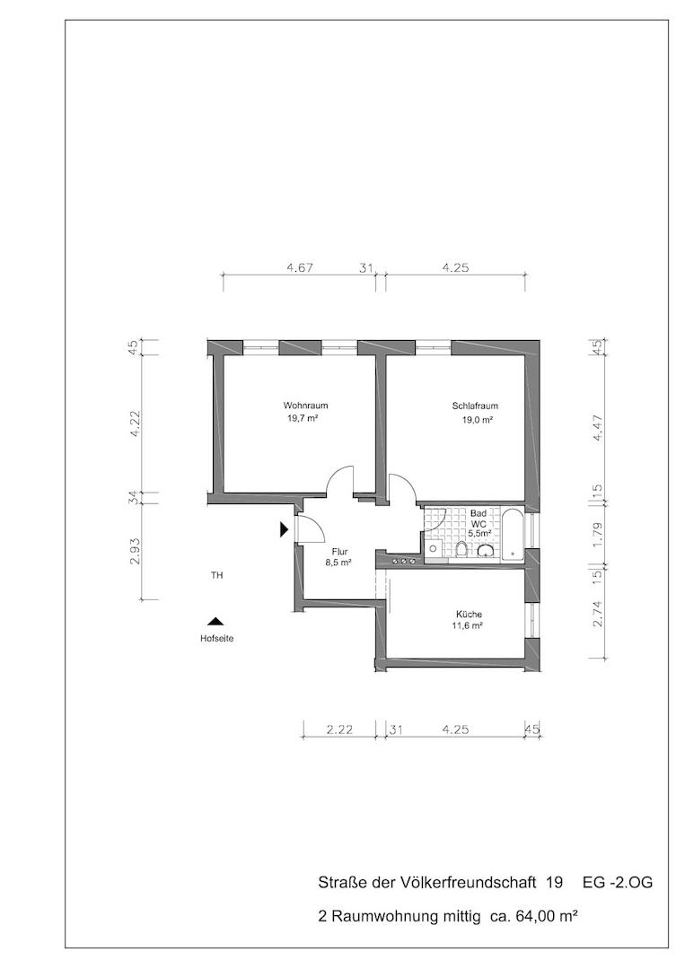 Grundriss bemaßt