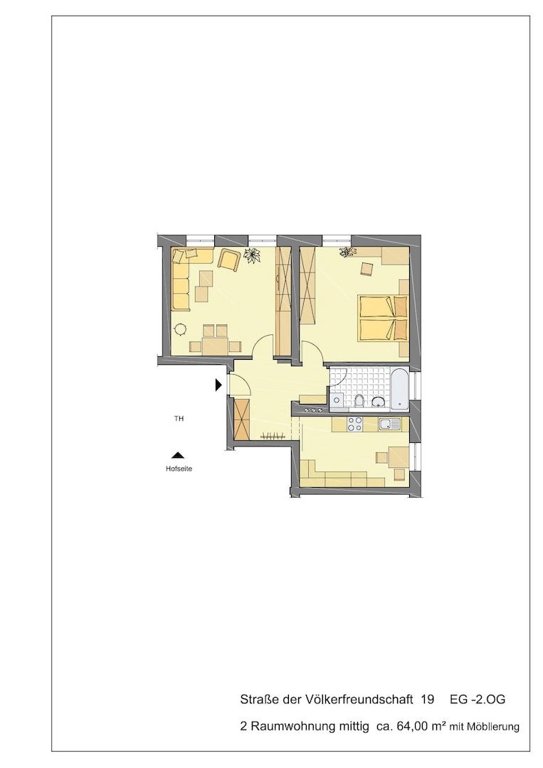 Grundrisss möbliert