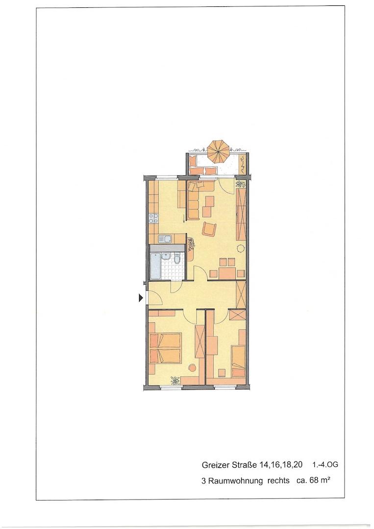 Grundriss mit Möblierung