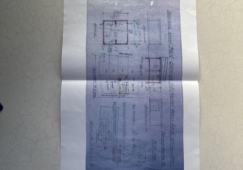 Blau Pause Bauplan