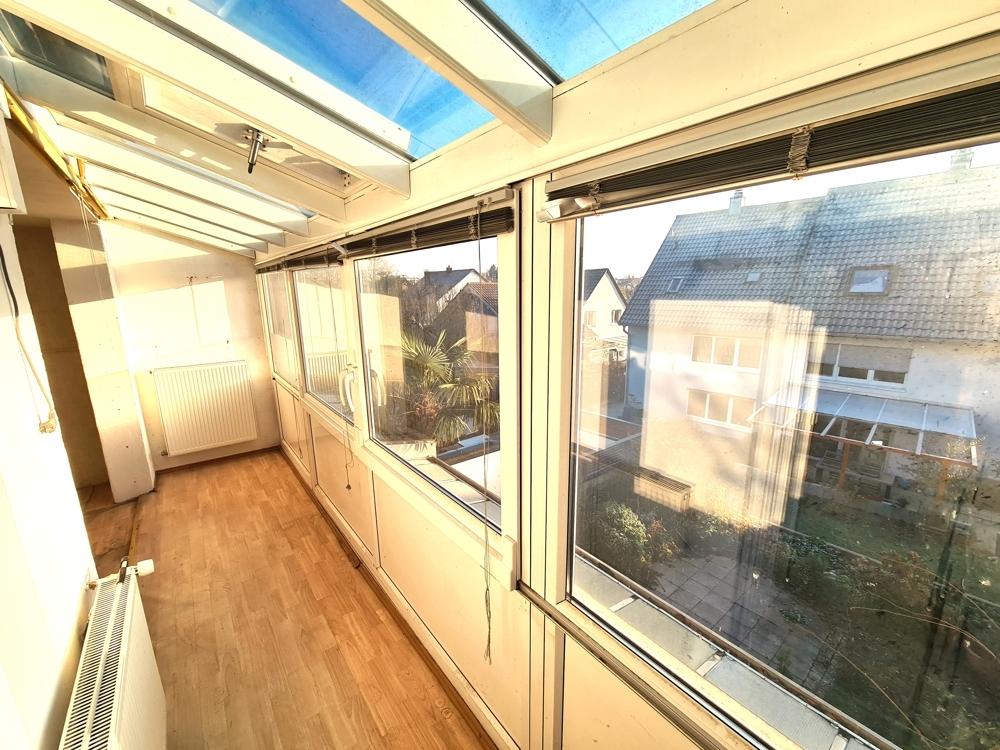 verglaster Balkon