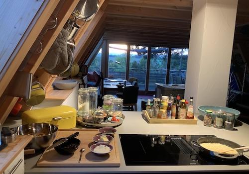 Kochen in der Abendsonne