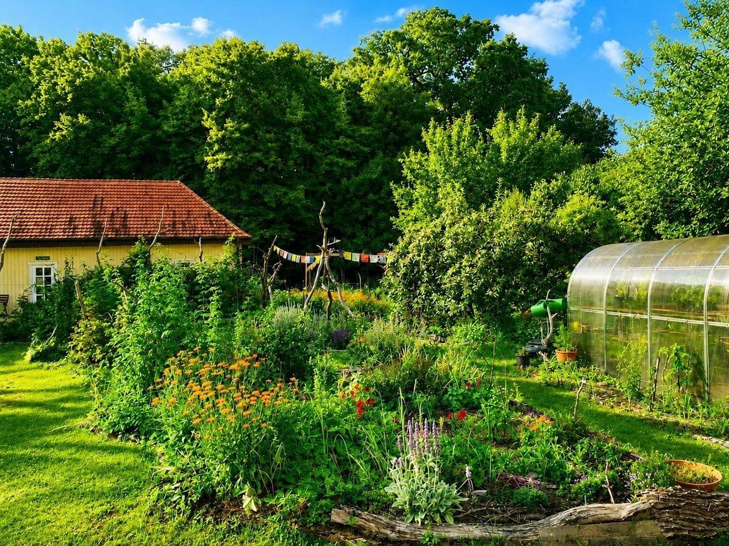 Saunahaus, Gemüsegarten