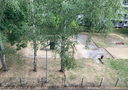 Blick auf den Spielplatz