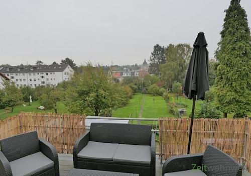 regentrüber Blick vom Balkon