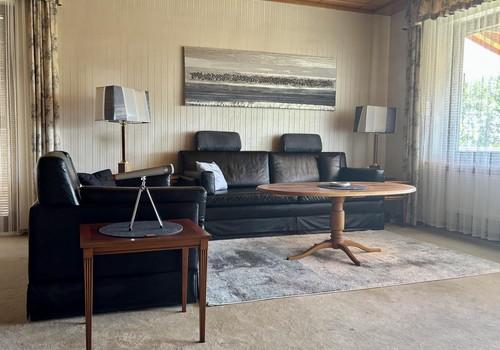 WZ: Lässige Leder-Couch-Ecke