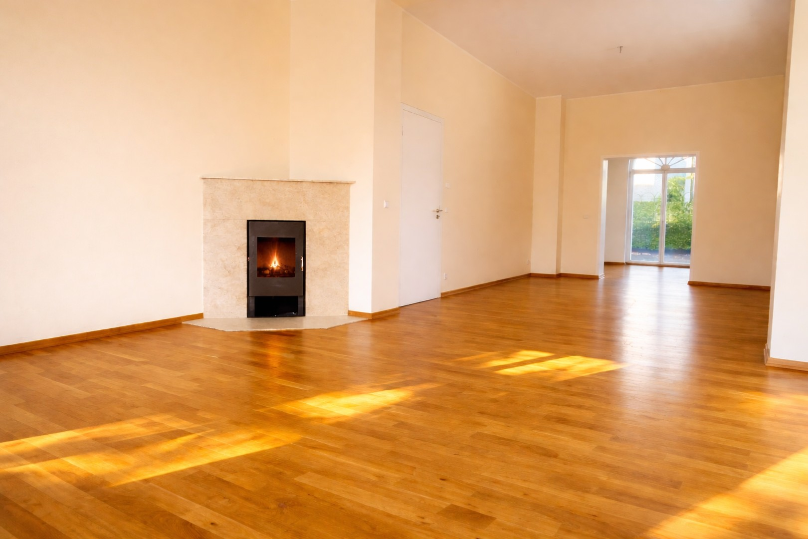 Wohnzimmer mit Kamin