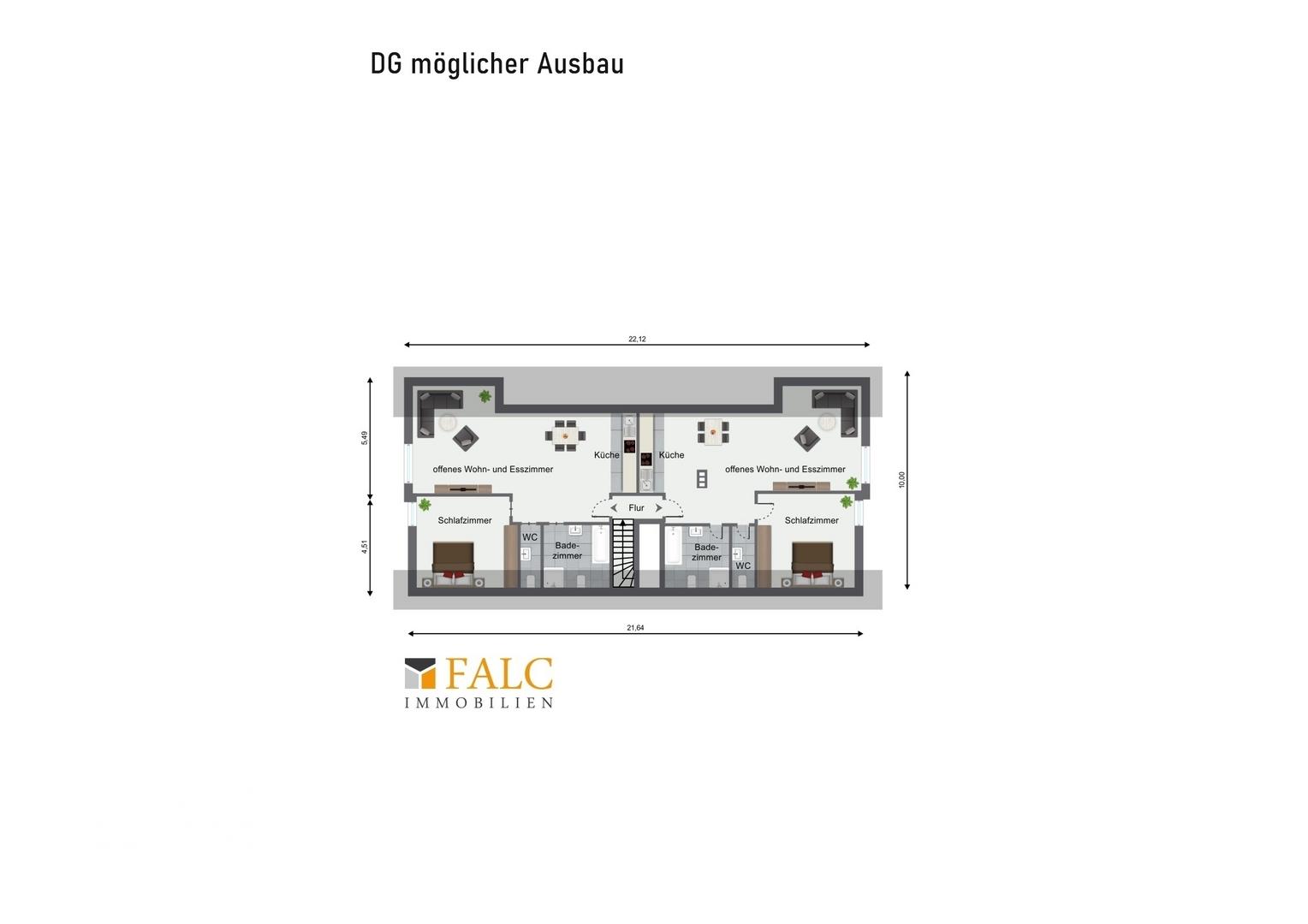 DG mögl. Ausbau - 2 Wohnungen