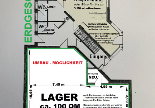 Erdgeschoß Umbaumöglichkeit