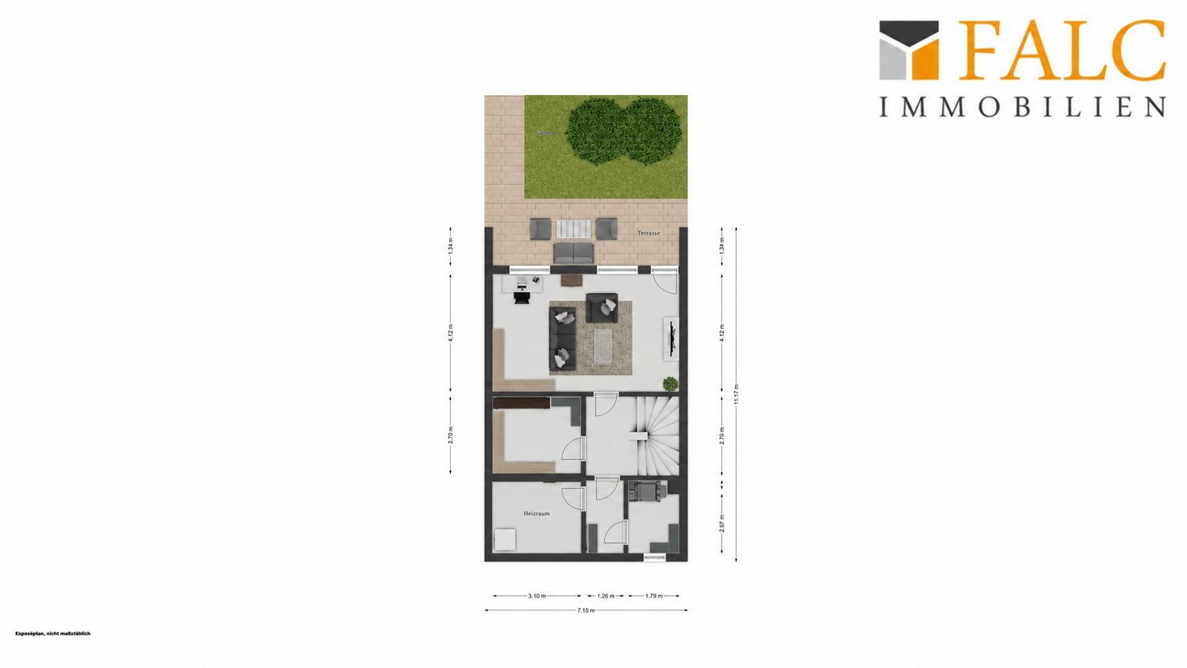Grundriss KG mit Terrasse