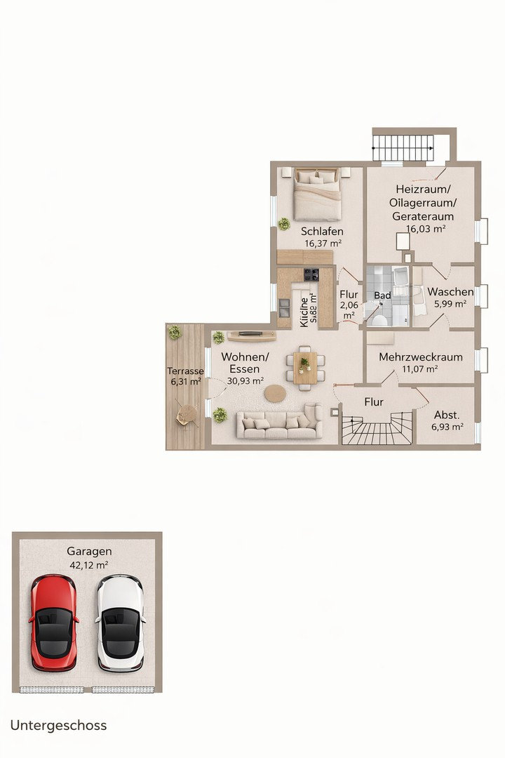 Grundriss UG / Garage