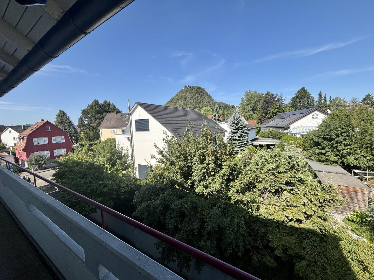 Blick vom Balkon zum Hohentwie