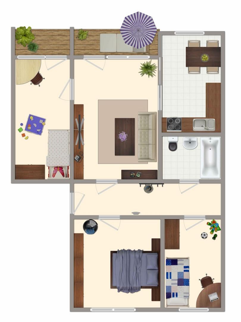 4-R-Whng_rechts, 70 m², 2 Balkone