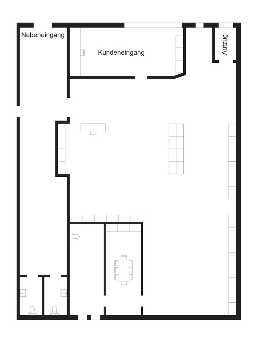 Grundriss Obergeschoss Bahnhofsarkaden (nicht maßstabsgetreu)