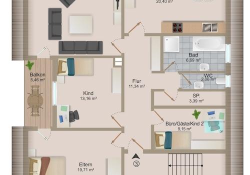 Grundriss Wohnung