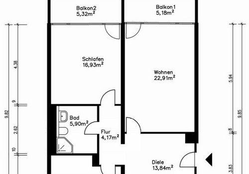 Grundriss der Wohnung