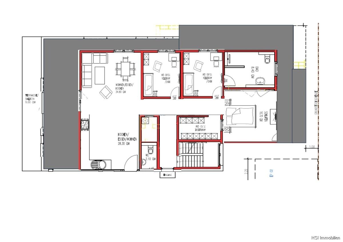 Grundriss Penthouse
