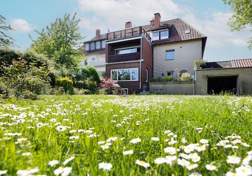 Hausansicht Garten