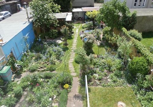 Großer Garten mit Laube