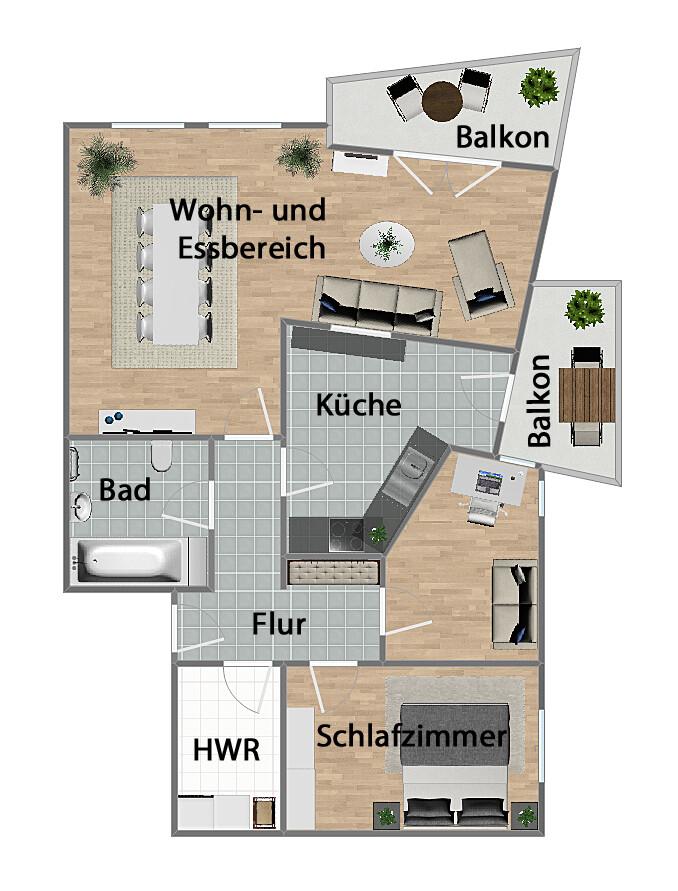 Grundriss (nicht maßstabsgetreu)