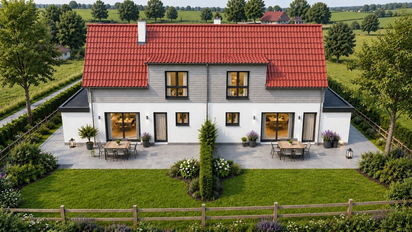 Visu Gartenansicht 1 1/(2 Geschoßig
