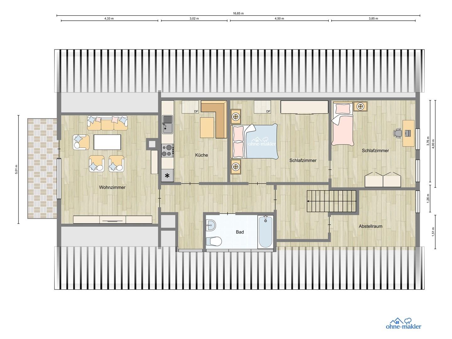 Grundriss DG visualisiert