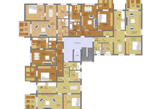 Grundriss einer Etage