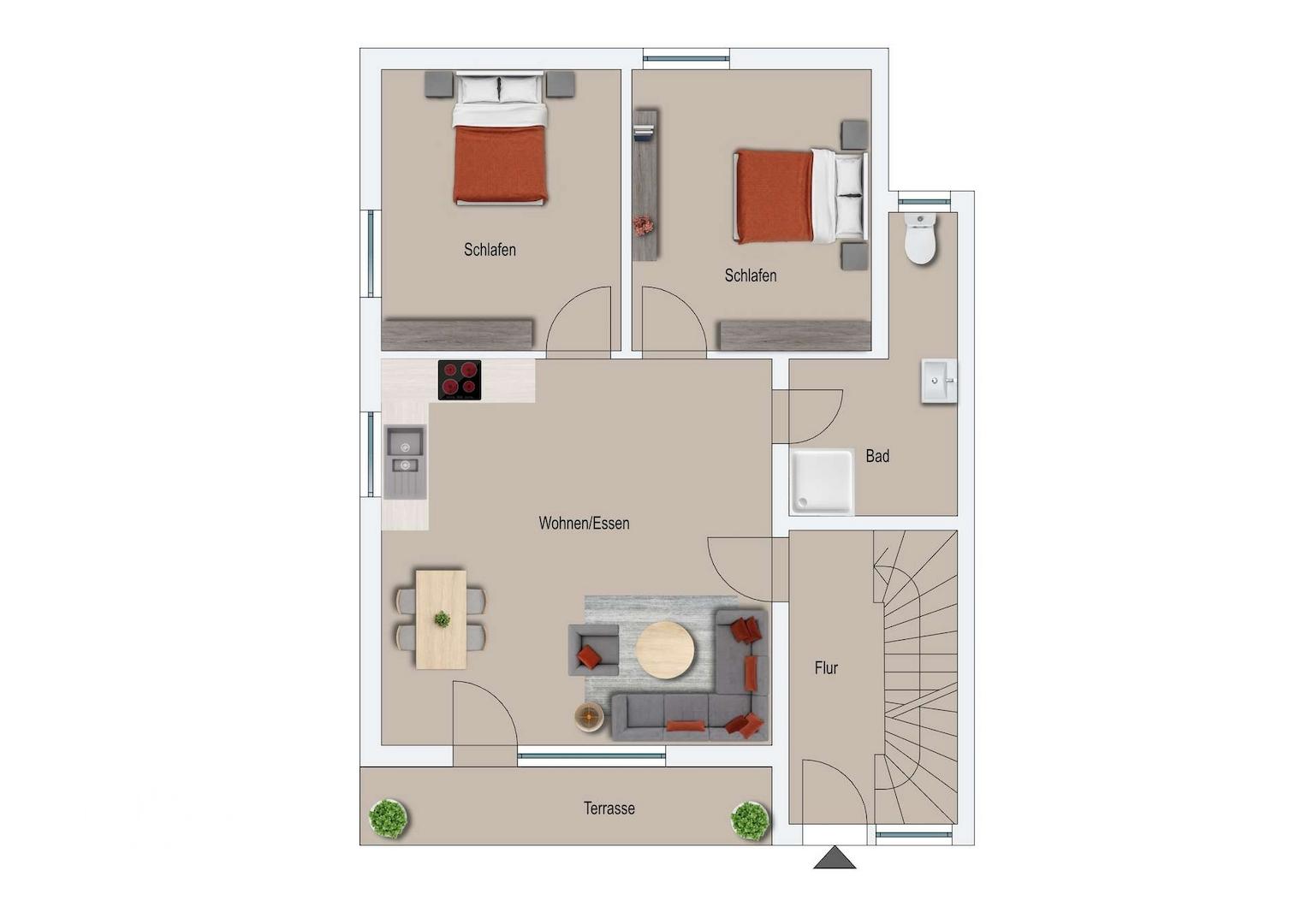 Grundriss Wohnung Nr. 1 UG