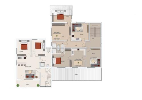 Grundriss Wohnung Nr. 4, Nr.5 und Nr.6 OG