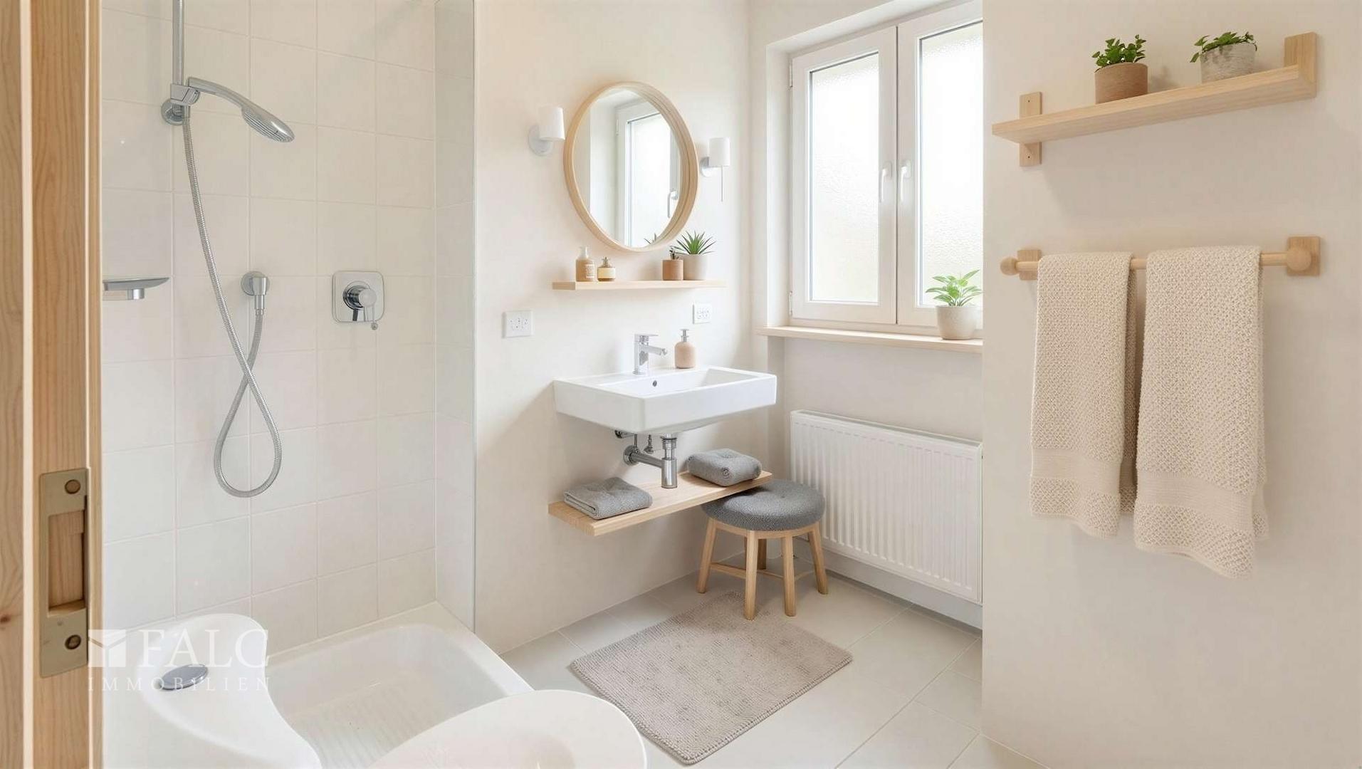 Badezimmer - Renovierungs- und Einrichtungsbeispiel (KI generiert)