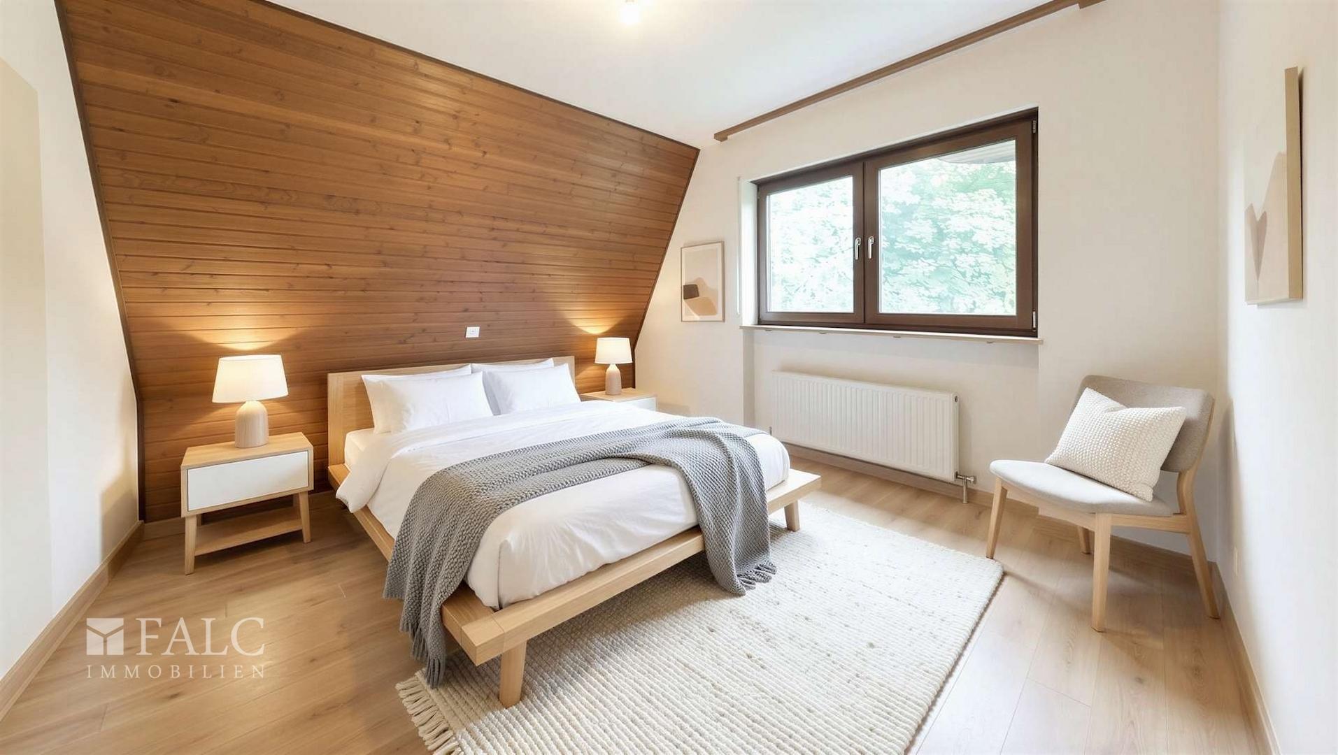 Schlafzimmer - Renovierungs- und Einrichtungsbeispiel (KI generiert)