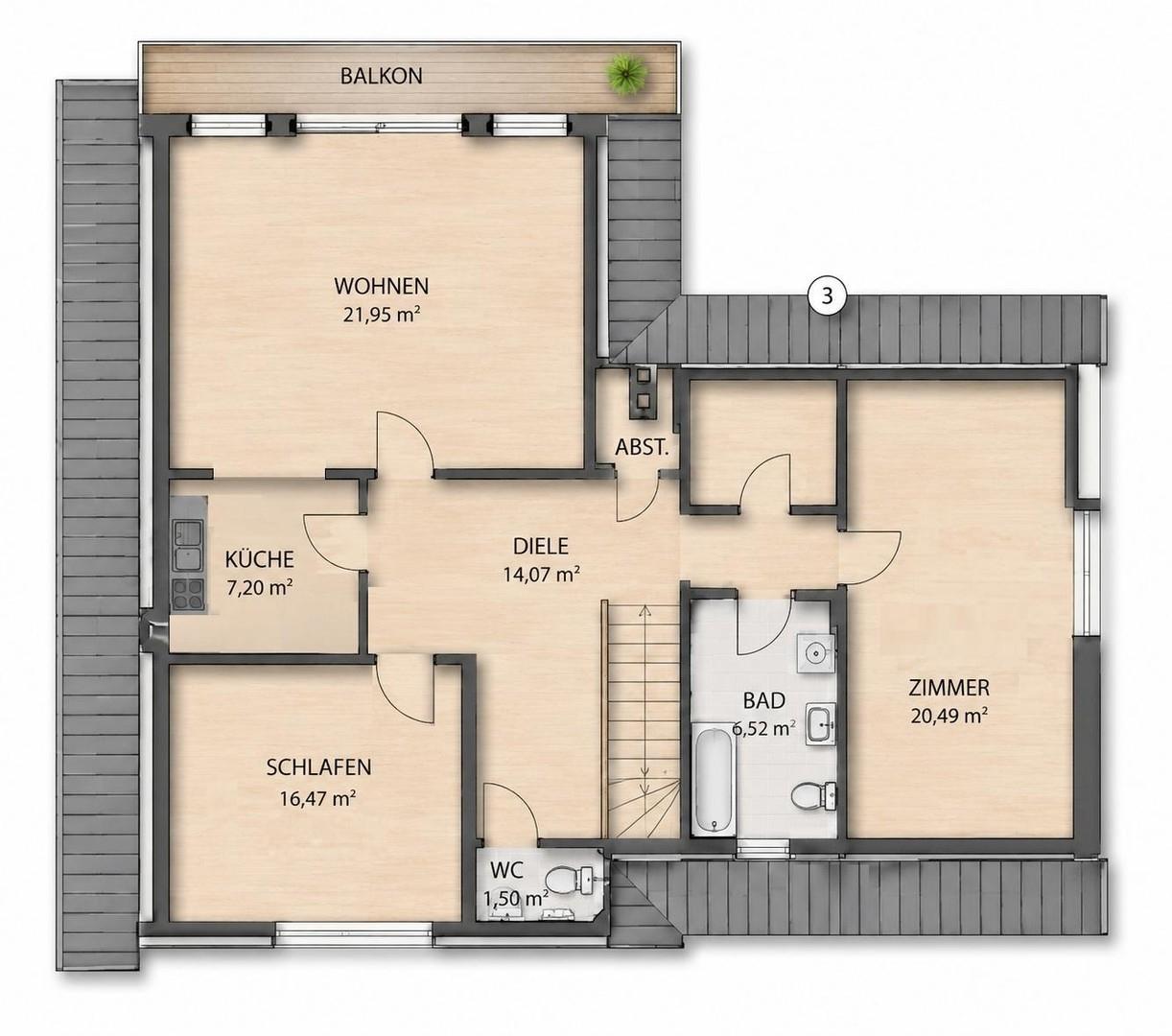 Grundriss Einliegerwohnung