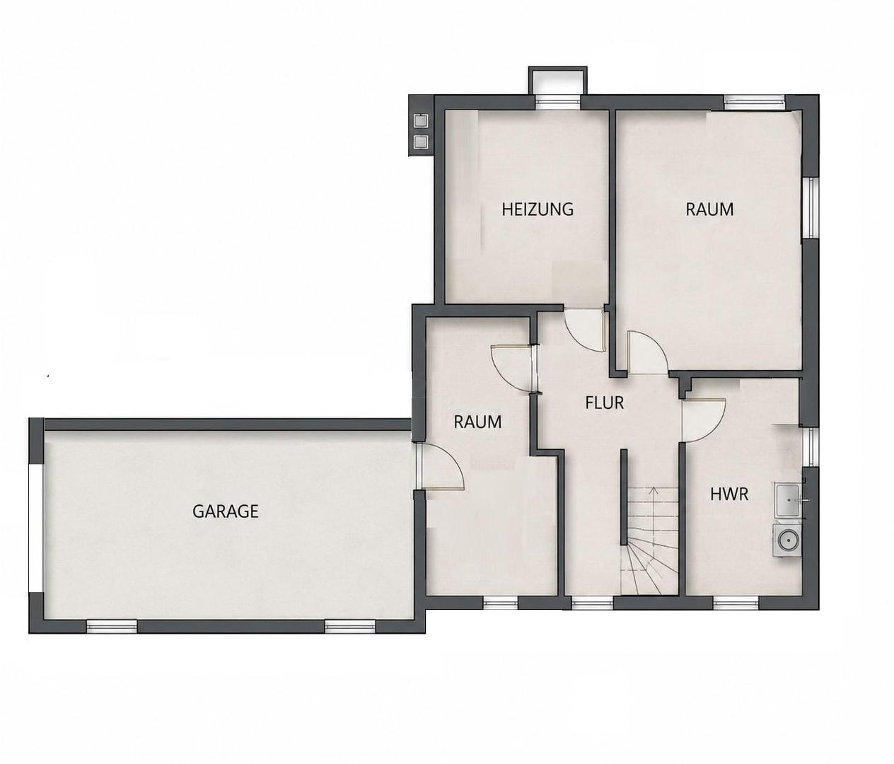 Grundriss Keller und Garage
