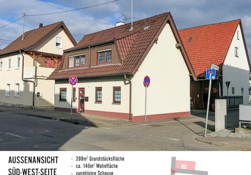 Hausansicht mit Hof & Scheune